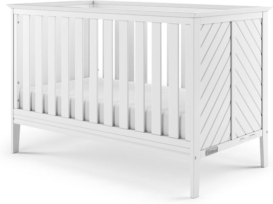 Child Craft Atwood 3-in-1 Convertible Crib, Baby Crib Converts to Day Bed, Toddler Bed, 3 Adjustable Mattress Positions, Non-Toxic, Baby Safe Finish (Matte White)
