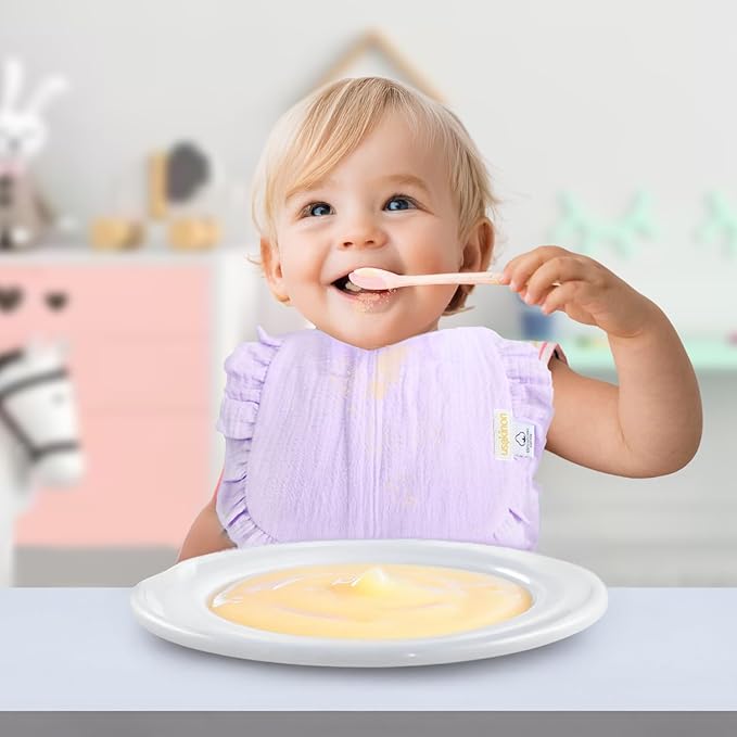 usakinon® 100% Organic Muslin Cotton Baby Bibs 2 Pack – Soft, Absorbent & Safe Newborn Essentials, CPC Certified