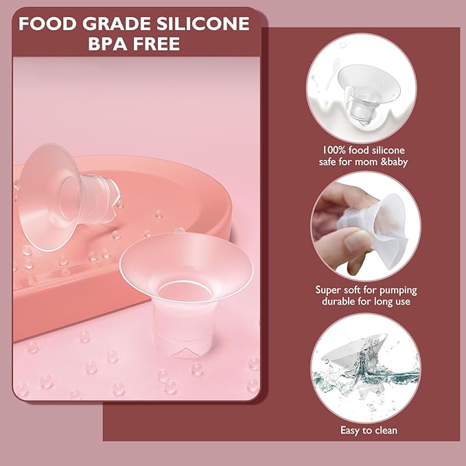 2pcs Upgraded Flange Inserts 19mm Compatible with Momcozy/Medela/Spectra/eufy/Elvie/Lansinoh/TSRETE/Paruu Wearable Pump with 24mm Shields/Flanges, Reduce 24mm Nipple Tunnel Down to 19mm