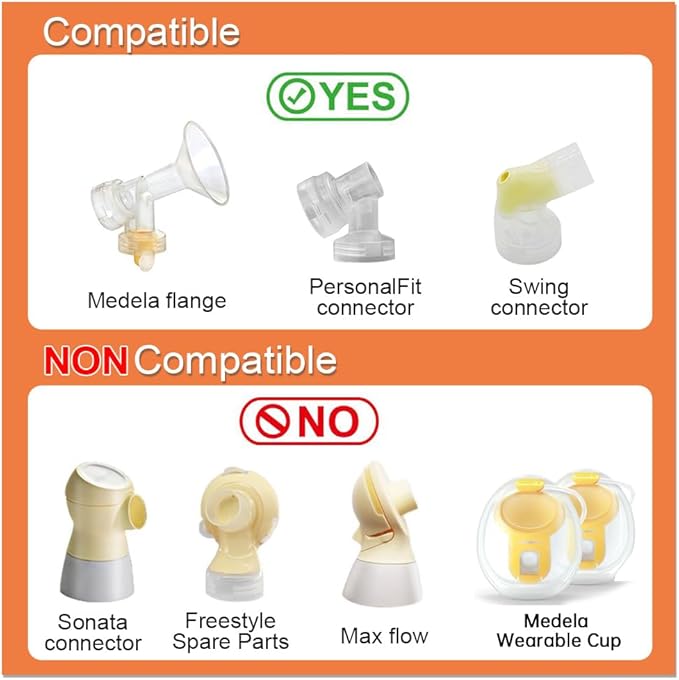 PumpMom-us Backflow Adapter for Spectra S1 S2 Pump to Use Medela Flanges and Bottles, Connects Between Medela Breastshield and Spectra Backflow Protector (Not for Flex Connectors)