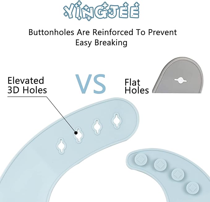 Baby Silicone Feeding Bibs, 3pcs Adjustable Waterproof Bibs for Feeding