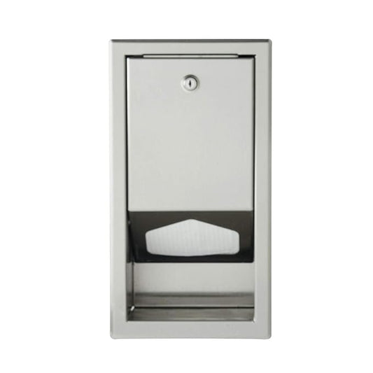Foundations Wall Mounted Paper Liner Dispenser for Baby Changing Stations in Commercial Restrooms, Easy to Install, Meets All Safety Standards in USA, Canada & Europe (Stainless Steel)