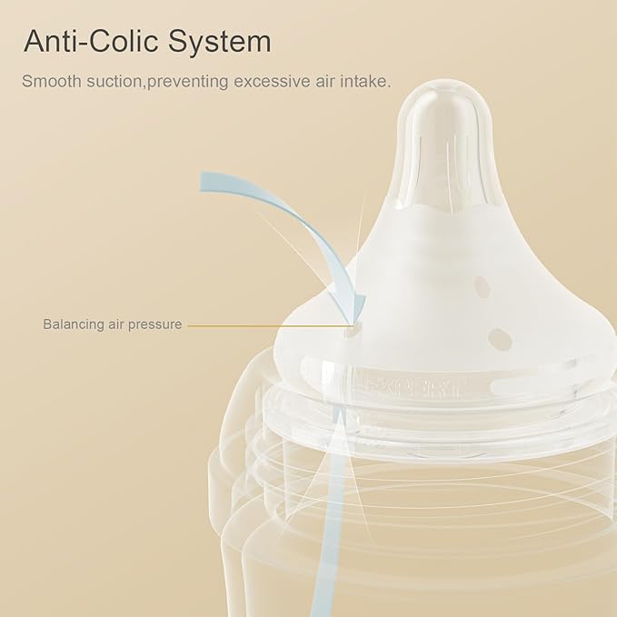 Gulicola Natural Flow Baby Bottle Silicone Nipple Level 2, Medium Flow (M), 3+ Months, 3 Counts (Pack of 1)