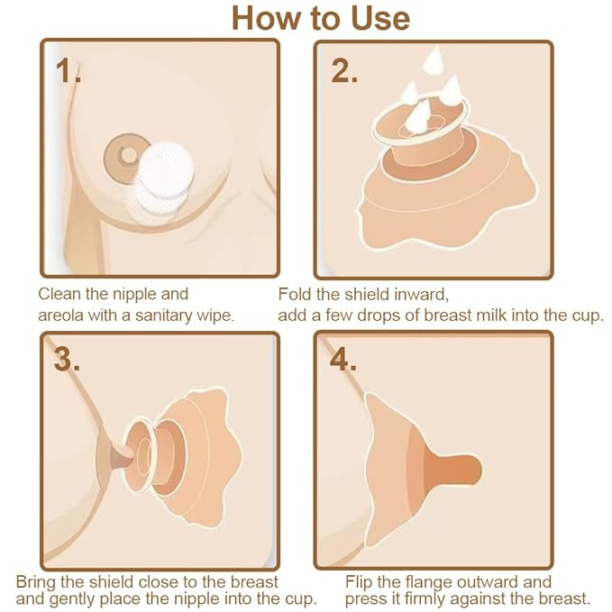 Nipple Shields for Breastfeeding Newborn - 2 Packs,Silicone Nipple Shields Breastfeeding for Baby and Mommy Breast Shell, Nipple Shield,White