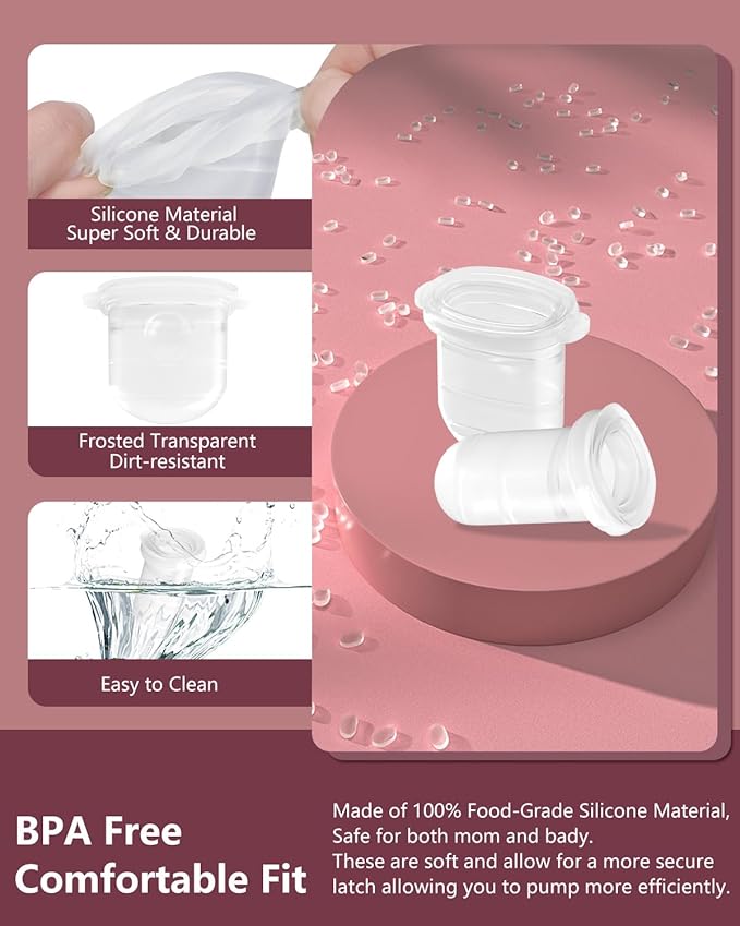 4PC M6 Breast Pump Replacement Accessories, Including 4pcs Silicone Diaphragms for Momcozy Mobile Style | M6, Replace for Momcozy Pump Parts, Not Original Parts, 4PC Transparent Diaphragms