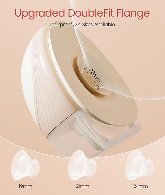 NCVI Heated Breast Pump Hands Free 8161, Wearable 360° Surround Heating, 300 mmHg Hospital-Grade Suction, 2000mAh Long Battery, 4 Modes & 9 Levels, Leakproof Design, Slim & Quiet, 19–28mm Flanges