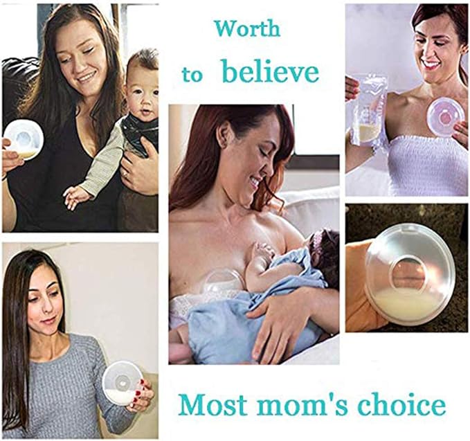 Breast Shells, Milk Saver, Nursing Cups, Nursing Moms to Ease Nipple Pain, BPA-Free and Reusable, Collect Breast Milk Leak (2 Pack)