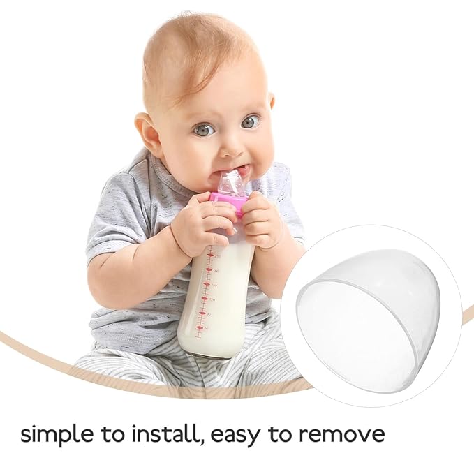 Homoyoyo 4pcs Baby Bottle Replacement Caps: Wide-Mouth Caps Reusable Baby Bottle are Suitable for A Variety of Wide-Mouth Feeding and Nursing 2.44X2.44X2.16 Inches
