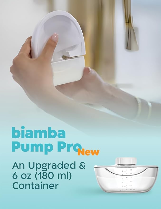 Pump Pro Portable Breast Pump Hands Free - 180mL Capacity Wearable Breastfeeding Pumps with App Control, Electric Hands Free Breast Pumps with 3 Modes, 9 Suction Levels, Slim Design, Double