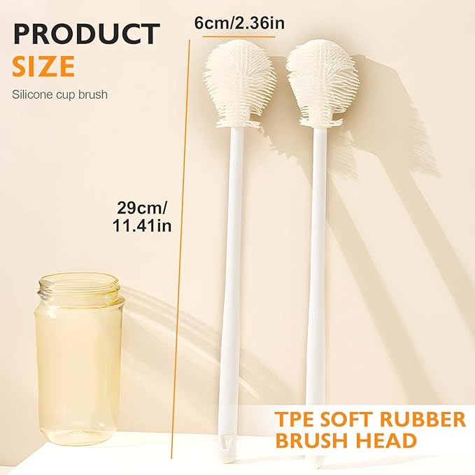 360° Flexible Silicone Bottle Brush with Long Handle,2025 New Multifunction Cleaning Foldable Cleaning Tool,Soft Bristle Silicone Cup Brush for Narrow Neck Bottles,Water Bottles (Pink B/1pcs)