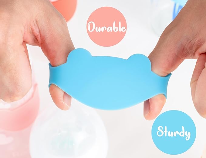 Silicone Baby Bottle Labels for Daycare, Write and Reusable Waterproof Daycare Label for Baby Bottle, Pack of 6