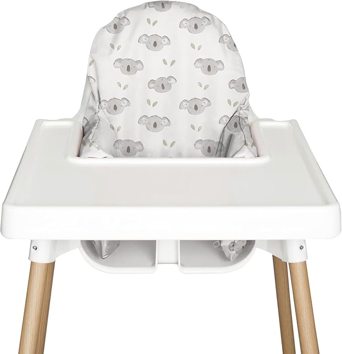 Nibble and Rest Highchair Cushion Cover for Inflatable Cushion, Compatible for IKEA Antilop Highchair, Accessories Stain-Proof and Wipeable Cover (Cushion NOT Included)(Little Koala)