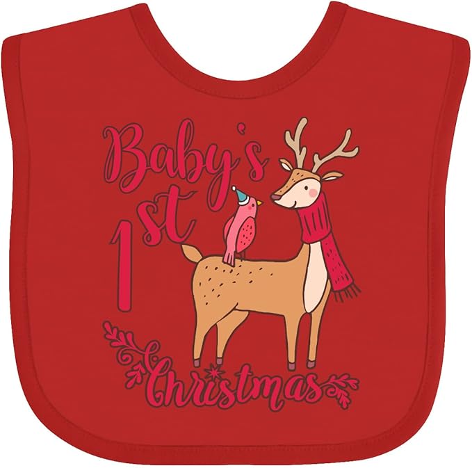 inktastic Baby's First Christmas Baby Bib