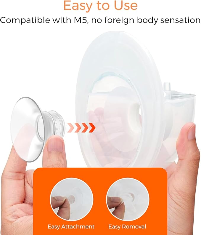Flange Inserts 21mm 6PCS - Compatible with Momcozy M5/M6/S12 Pro/S9 Pro/V1/V2,Spectra,Medela,Elvie,Lansinoh 24mm Flange - Breast Pump Replacement Pump Parts - BPA Free Silicone,6 Pack