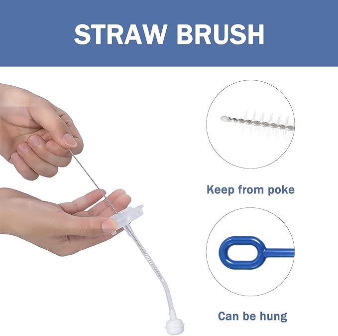 Travel Bottle Brush, 6-in-1 Portable Travel Bottle Cleaner Kit with Small Bottle Brush Built in Drying Rack, Nipple Brush, Straw Brush, Soap Dispenser, for Baby Bottles Under 8 OZ, BPA-Free(Purple)