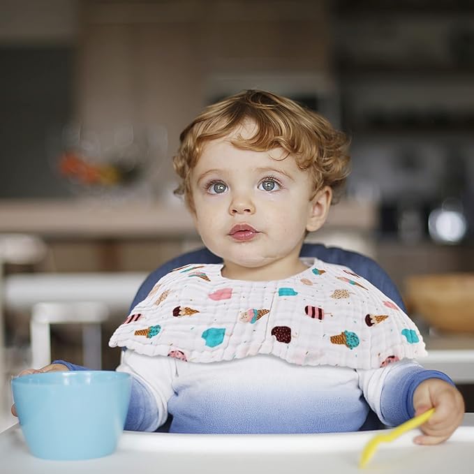 FOOK FISH Muslin Burp Cloths Large 20''x10'' 10 Packs for Baby Spit Up Cloths for Newborn,Absorbent,Soft,Large,6 Layers Baby Burp Rags,Unisex,for Boys and Girls (Animals)