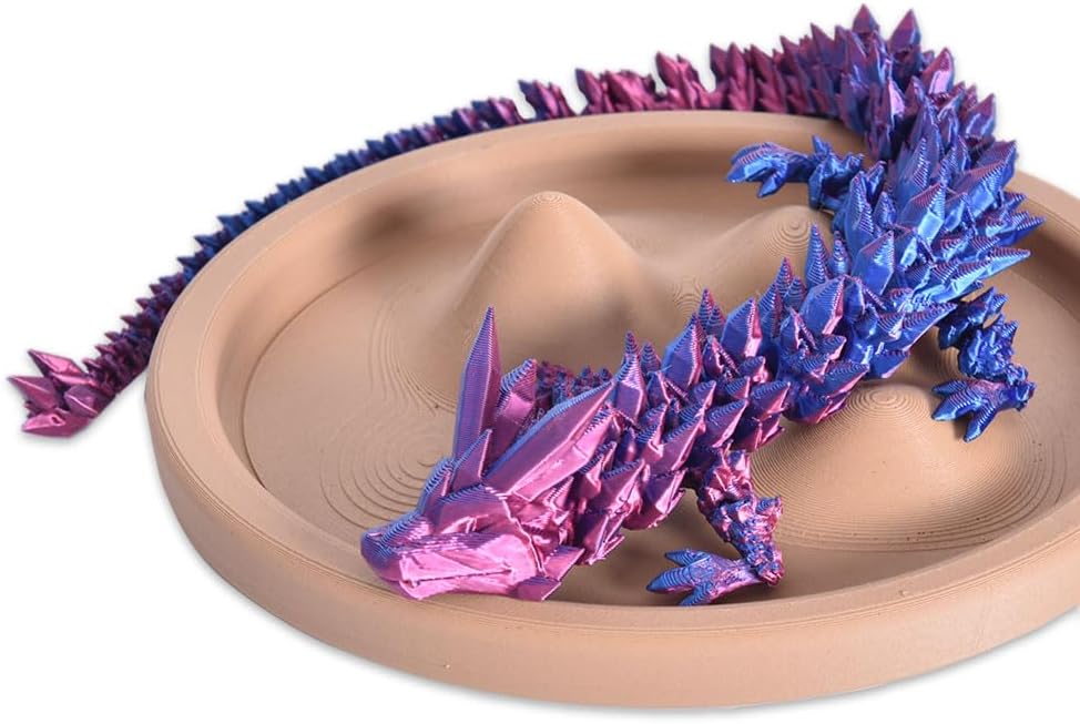 12" 3D Printed Dragon,Crystal Dragon, Articulated Dragon, Dragon Fidget Toy, Home Office Decor Executive Desk Toys，Creative Birthday Gift for Boyfriends（2PCS）