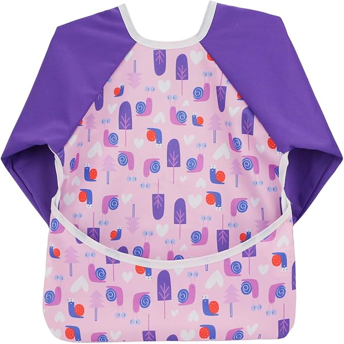Infant Toddler Baby Waterproof Sleeved Bib, Bib with Sleeves&Pocket, 6-24 Months