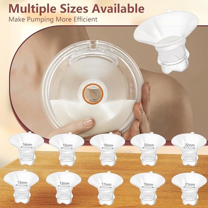 Update Flange Insert 15mm 2pcs for 24mm Flange/Shield of Most Pumps, Silicone Flanges Insert for Momcozy/Medela/Spectra/Eufy/Lansinoh/TSRETE/Elvie/NCVI/Paruu, Breastfeeding Essentials Kit