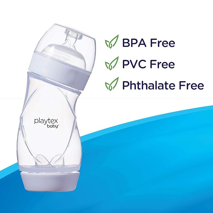 Playtex Baby VentAire Complete Tummy Comfort Baby Bottle, 9 Oz (3 Count), Anti-Colic & Anti-Reflux Bottles for Newborn and Breastfeeding Babies, Feeding Essentials