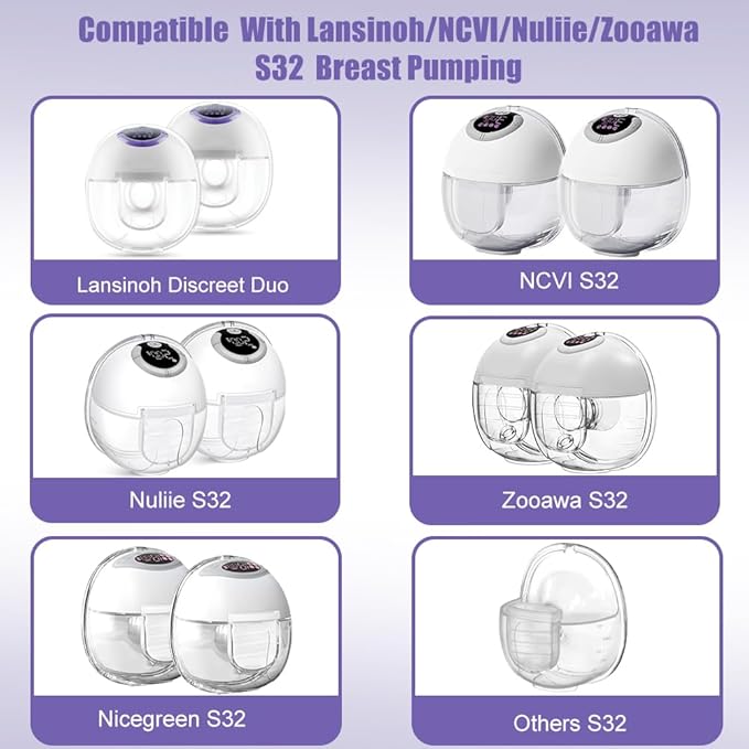 4pcs Silicone Diaphragms Compatible with Lansinoh NCVI Nuliie NICEGREEN Life S32 Breast Pump Replacement Pump Parts, S32 Breast Pump Accessories