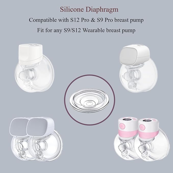 Silicone Diaphragm 6pc Compatible with Momcozy S12 Pro/S9 Pro Hands-Free Breast Pump Wearable,S9/S10/12 Breast Pump Replacement Accessories,for Momcozy/TSRETE Wearable Breast Pump Parts,6pcs