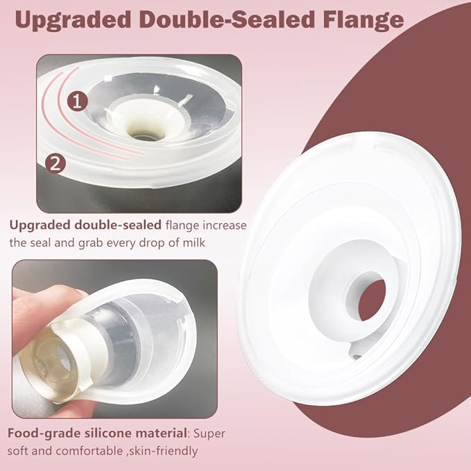 1pcs Double-Sealed Flange 24mm Compatible with Momcozy M5 Breast Pump, 24mm Flange M5 Breast Pump Replacement Accessories