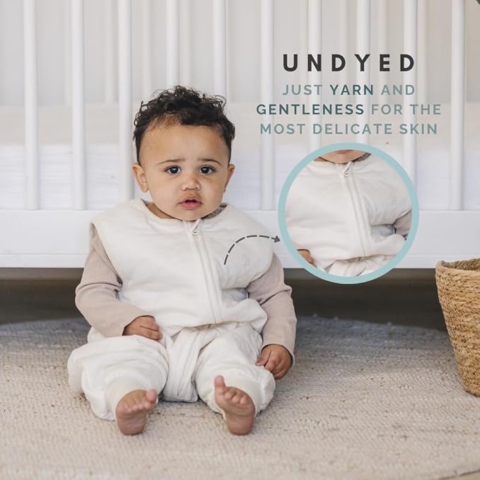 Tealbee Dreamsuit Toddler Sleep Sack with Feet – Walker Sleep Bag with Legs, Rayon made from Bamboo, All Season 1.2 TOG, 2-Way Zipper, 2T-3T - Undyed