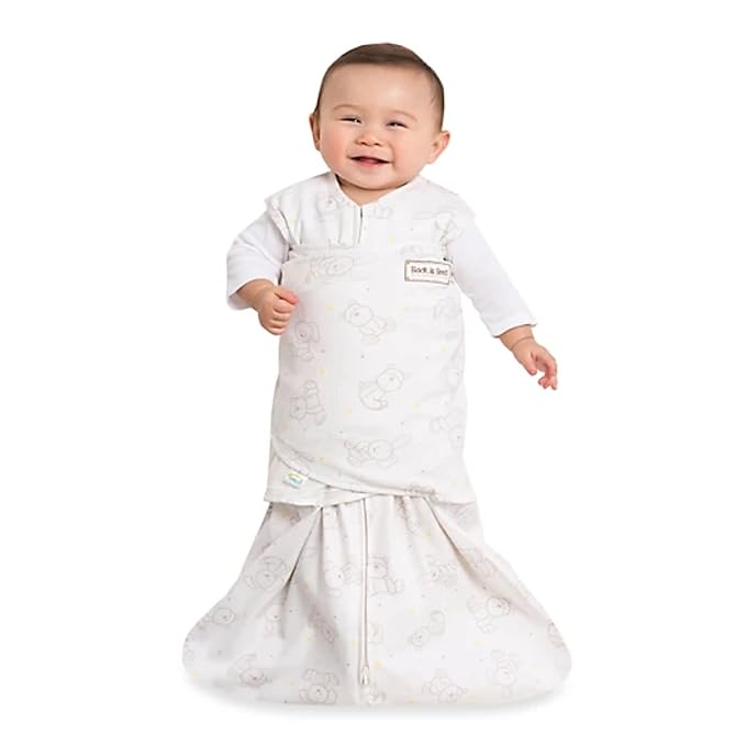 HALO 100% Cotton Sleepsack Swaddle, 3-Way Adjustable Wearable Blanket, TOG 1.5, Floppy Friends, Newborn, 0-3 Months