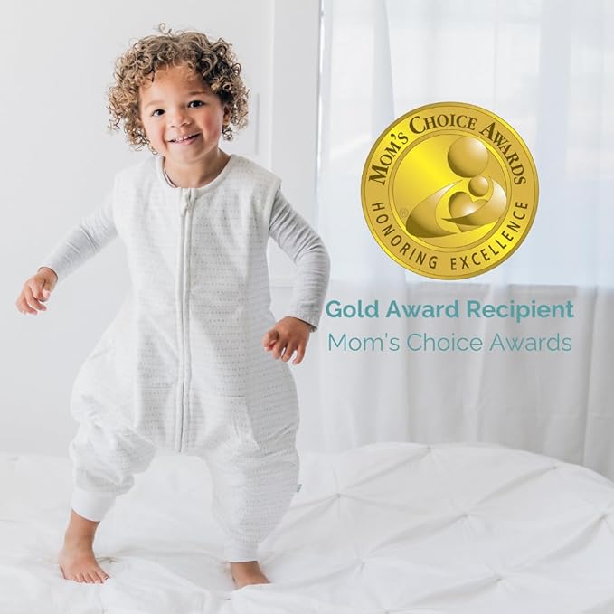 Tealbee Dreamsuit Toddler Sleep Sack with Feet – Walker Sleep Bag with Legs, Rayon made from Bamboo, Winter 1.5 TOG, 2-Way Zipper, 12m-2T - Brushed Black