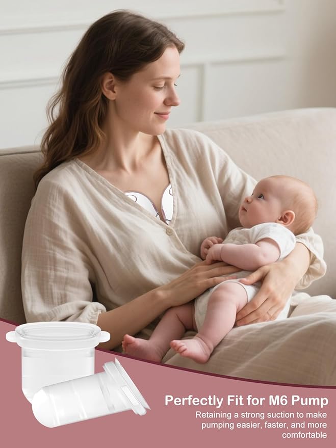 4PC M6 Breast Pump Replacement Accessories, Including 4pcs Silicone Diaphragms for Momcozy Mobile Style | M6, Replace for Momcozy Pump Parts, Not Original Parts, 4PC Transparent Diaphragms