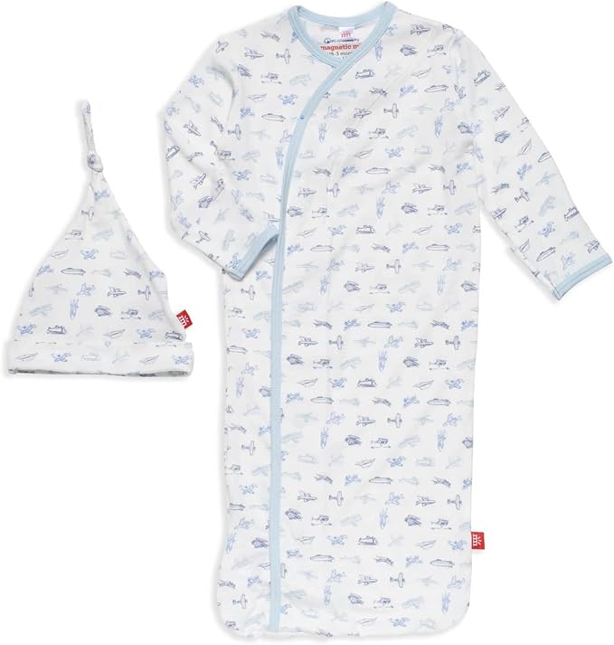 Magnetic Me Modal Newborn Sleeper Gown & Hat Set | Silky Soft Modal Fabric Sleep Sack