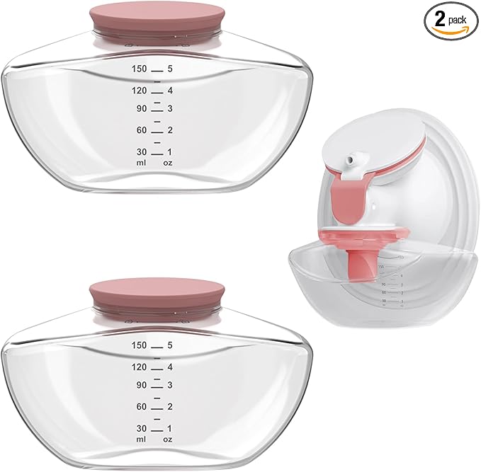 2pcs Breastmilk Container Compatible with Upgraded Mobile Flow | Upgraded M9, M9 Breast Milk Storage Bottle with Silicone Lip, BPA Free, Leak-Proof, Not Original Parts, 2packs Red Collector