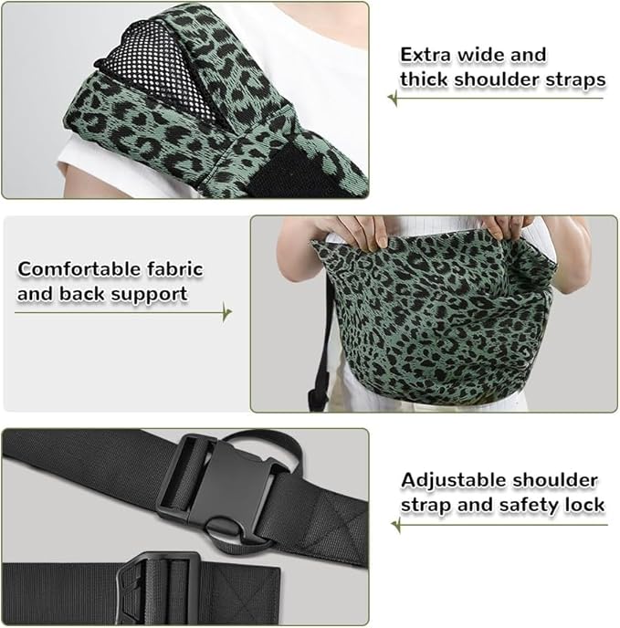 Baby Sling Carrier Adjustable Baby Sling 2025 Upgraded Toddler Sling Comfortable Baby Wrap Carriers Ergonomic-Designed, Travel Friendly Carrying 10-45 Lbs(Green Leopard)