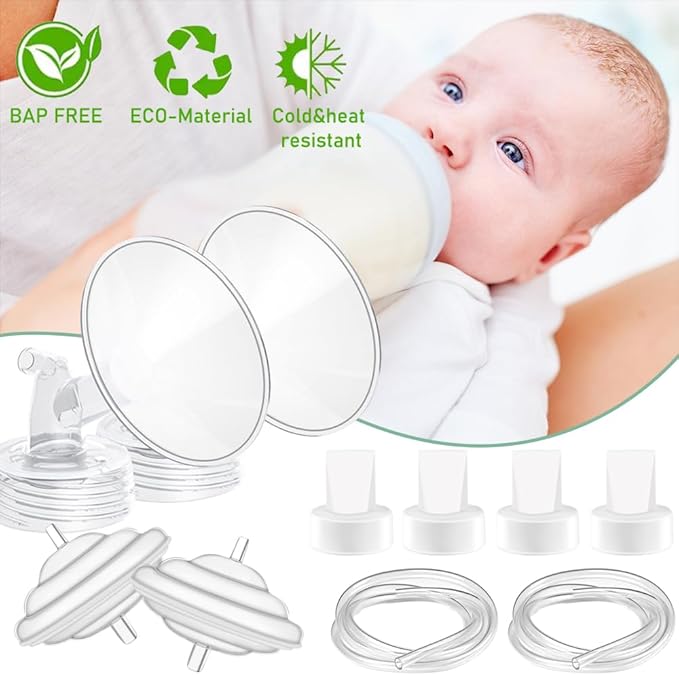 31mm Flange Pump Parts Compatible Spectra S1 S2 9 Breast Pumps Replacement,Full Set Replacements Include Flange Backflow Protector Membrane Duckbill Valve Tube,Not Original Accessories