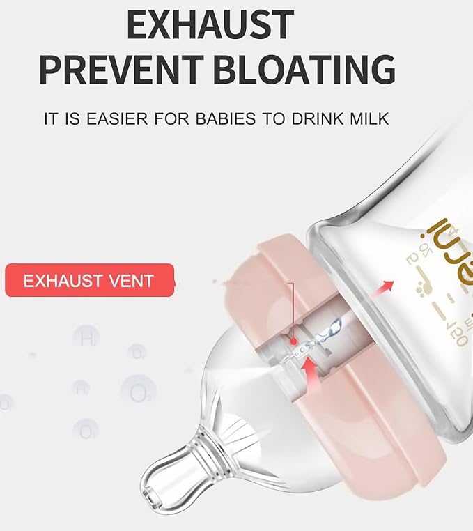 Glass Baby Bottles, Newborn Baby Bottle 4oz/120ml with Slow Flow Breast-Like Nipple for 0+, Anti Colic, BPA Free, Blue/3Pack