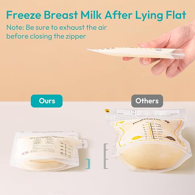 NCVI 4+7 oz Breastmilk Storage Bag Freezer for 0-3 Months, Breast Milk Feeding Bag with Temp-Sensing, Doubled-Sealed, Self Standing, Easy Pour Spout, BPA-Free, 4oz(70count)+7oz(30count)
