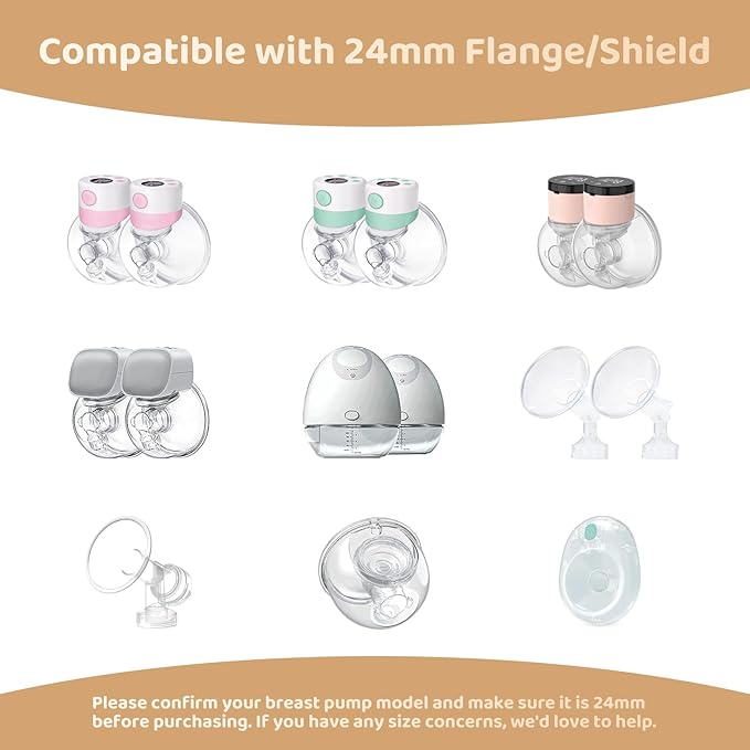 Flange Inserts 15mm Compatible with Medela/Spectra/TSRETE/Elvie/Momcozy/Bellababy Breast Pump 24mm Shields/Flanges, Reduce 24mm Nipple Tunnel Down to 15 mm, 4PCS