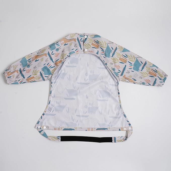 Long Sleeve Baby Bib - Mess-Proof Feeding Bibs for Babies - Adjustable, Waterproof, and Highchair/Table Attachment