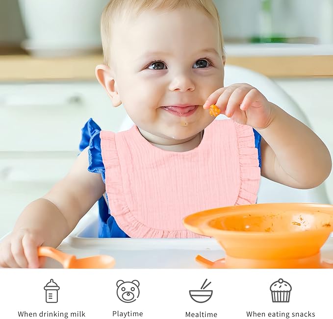 Muslin Baby Bibs for Drooling and Teething Newborn Drool Bibs for Baby Girl Boy