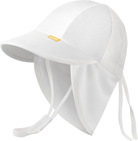 Baby Sun Hat with Breathable Mesh, UPF 50+ Cotton Adjusrtable Unisex Toddler Sun Hat for Summer Beach Swim