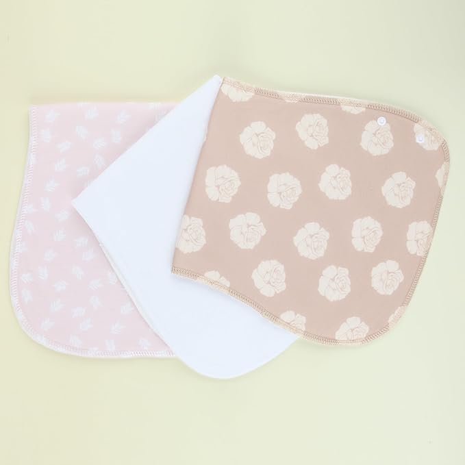 2-in-1 Burp Cloths and Baby Bibs - 6 Pack Large Super Absorbent Soft Cotton Burping Cloths for Spit Up, 3 Layers Thick Baby Burp Rags for Girls & Boys