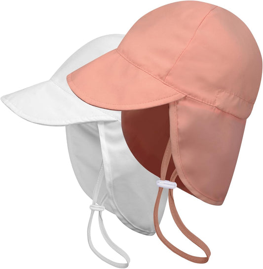 2 Pack Baby Sun Hats UPF 50+ Toddler Beach Hat for Girls Boys 0-4 Years