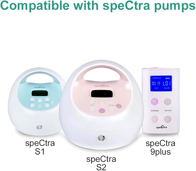 Maymom Backflow Protector Compatible with Spectra S2 S1, 9 Plus Breastpumps with Bonus Flange Adapters. Replacement Spectra Pump Parts Backflow Protector Silicone Diaphragm; 4 pc