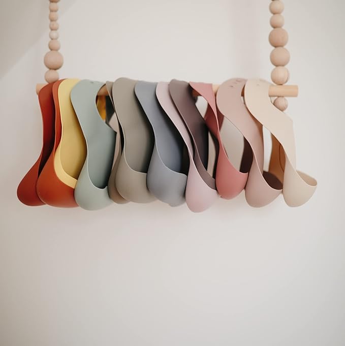 mushie Silicone Baby Bib | Adjustable Fit Waterproof Bibs (Letters White)