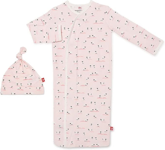 Magnetic Me Modal Newborn Sleeper Gown & Hat Set | Silky Soft Modal Fabric Sleep Sack