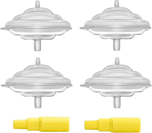 Maymom Backflow Protector Compatible with Spectra S2 S1, 9 Plus Breastpumps with Bonus Flange Adapters. Replacement Spectra Pump Parts Backflow Protector Silicone Diaphragm; 4 pc