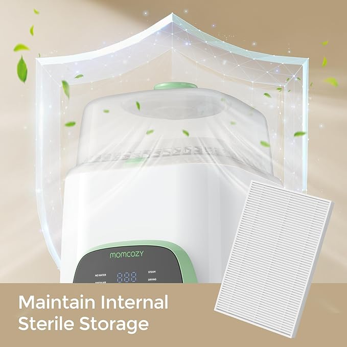 Momcozy KleanPal Pro Air Filter Replacement – 99.97% Effective Filtration for Baby Bottle Washer – Safe & Easy Install – Premium Quality Filter for Cleaner Baby Bottles, 2-Pack