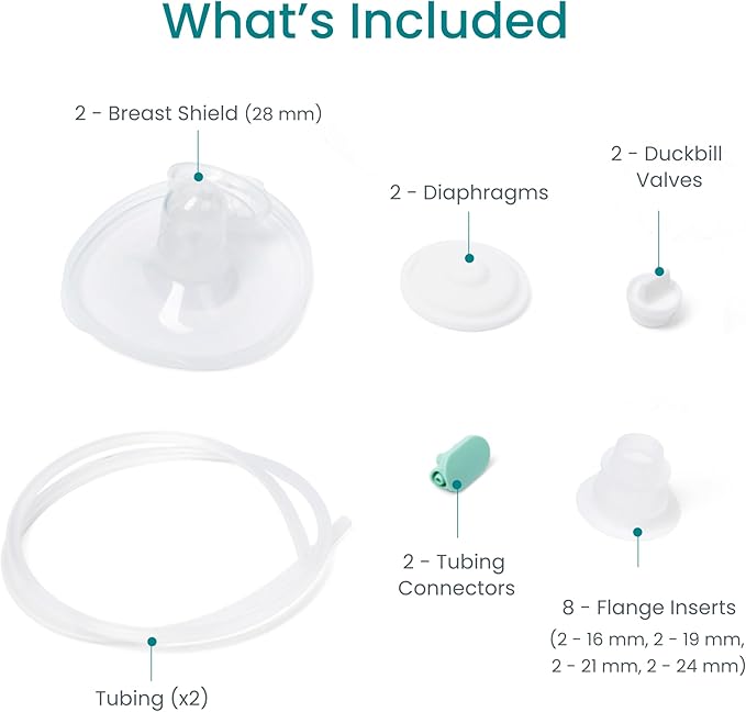 Motif Medical Breast Milk Collector Cups for Luna & Duo Breast Pump - Hands-Free & Portable Collection Cups for Breast Milk - Wearable Milk Collection Cups w/Storage Bag, 5 Flanges & More (5 oz)