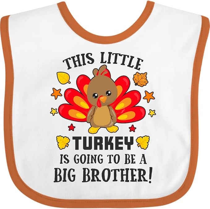 inktastic This Little Turkey Is Going To Be a Big Brother Baby Bib
